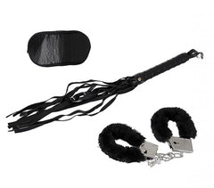 748988 Set de 3 accessoires sexy pour adultes SM avec des menottes et martinet