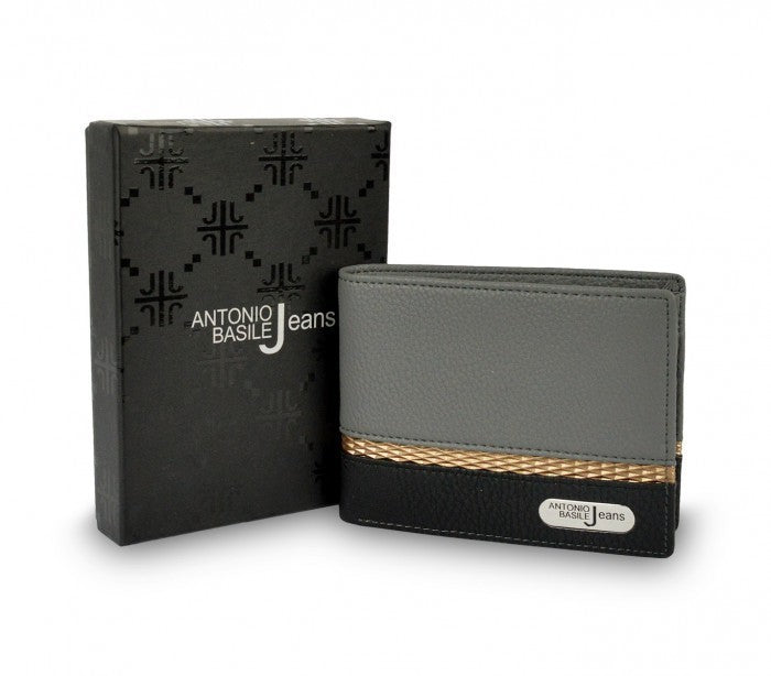 Portefeuille pour hommes 8806 PSB30 en cuir ANTONIO BASILE avec portemonnaie