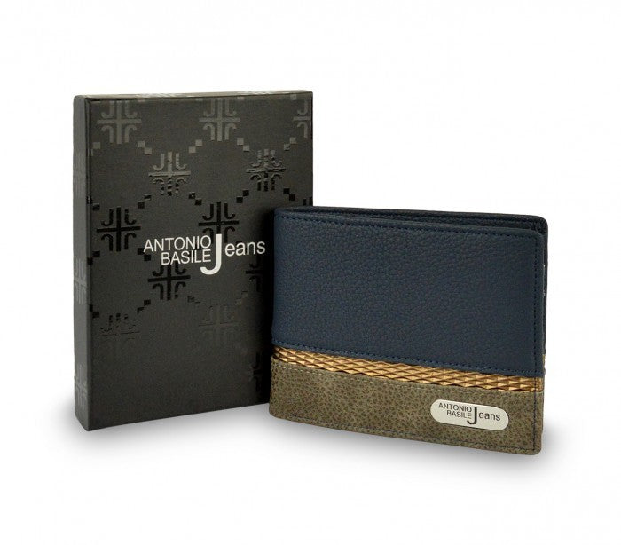 Portefeuille pour hommes 8806 PSB30 en cuir ANTONIO BASILE avec portemonnaie