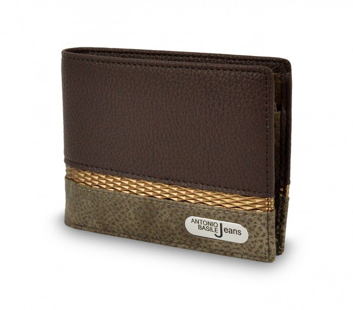 Portefeuille pour hommes 8806 PSB30 en cuir ANTONIO BASILE avec portemonnaie