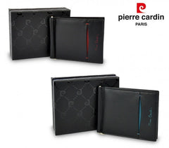 Porte-cartes de crédit PIERRE CARDIN vrai cuir 8858 TILAK07 avec pince à billet