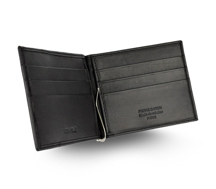 Porte-cartes de crédit PIERRE CARDIN vrai cuir 8858 TILAK07 avec pince à billet