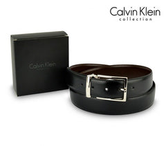 Ceinture CK014 B48 en cuir CALVIN KLEIN avec boucle en acier poli 110 / 125 cm