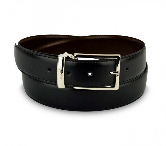 Ceinture CK014 B48 en cuir CALVIN KLEIN avec boucle en acier poli 110 / 125 cm