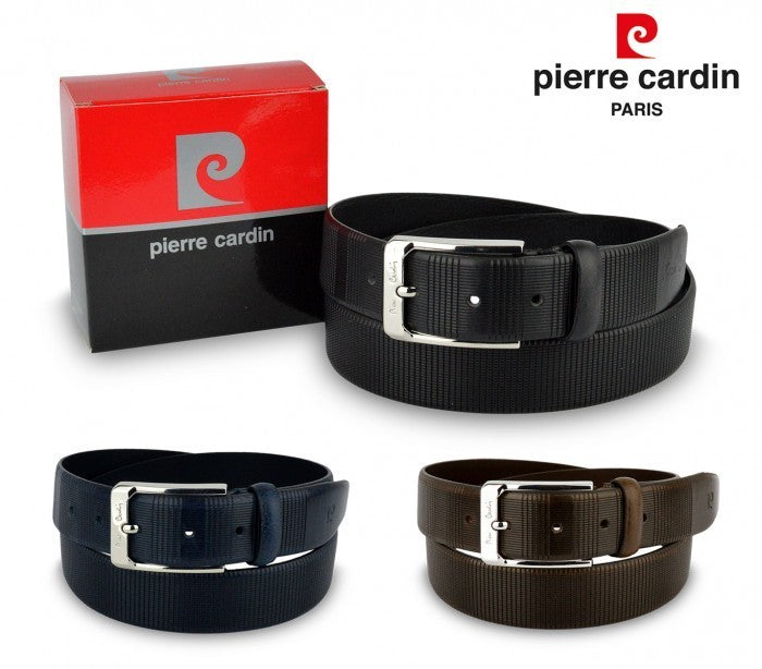 Ceinture pour homme 8005 en vrai cuir PIERRE CARDIN avec boucle en acier poli