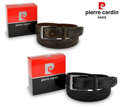 Ceinture homme 8013 en vrai cuir PIERRE CARDIN marron et noire boucle avec logo