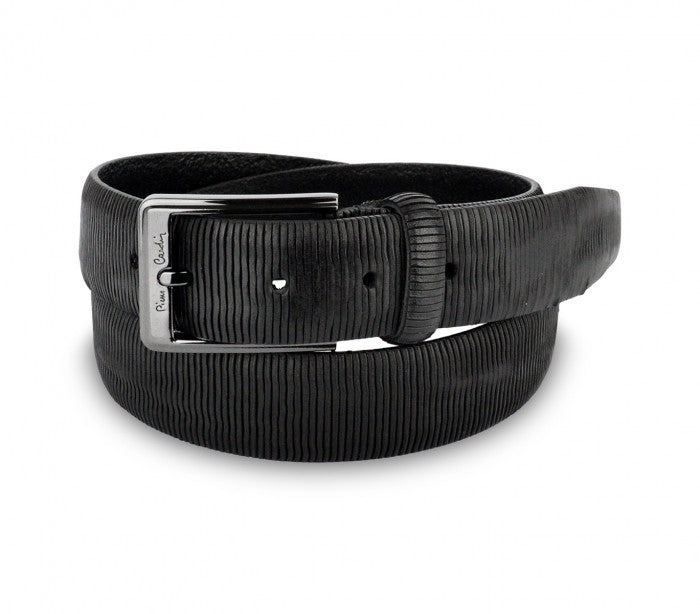Ceinture homme 8013 en vrai cuir PIERRE CARDIN marron et noire boucle avec logo