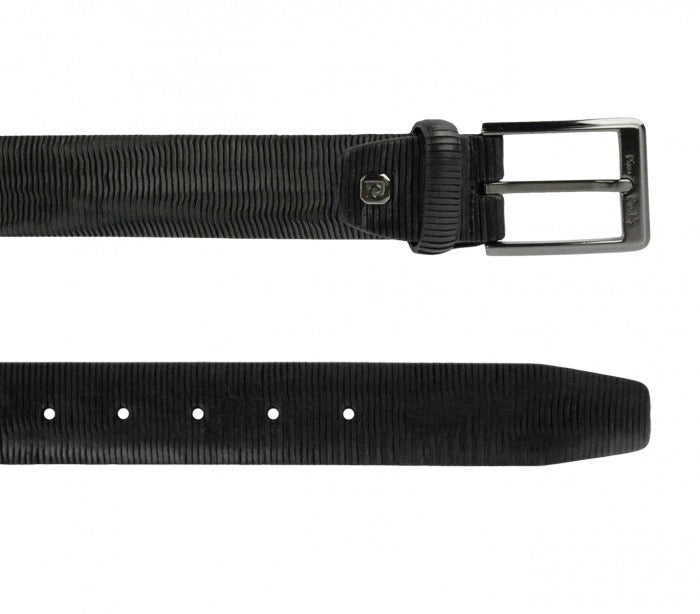 Ceinture homme 8013 en vrai cuir PIERRE CARDIN marron et noire boucle avec logo