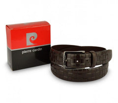 Ceinture pour homme 8006 en vrai cuir PIERRE CARDIN motif quadrillé