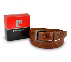 Ceinture pour homme 8006 en vrai cuir PIERRE CARDIN motif quadrillé