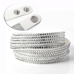 Bracelet strass en daim 284 - mod. fermeture clip Swansea