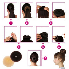 Élastiques d'arrêt de coiffure en nylon - chignon - donut - accesoire cheveux