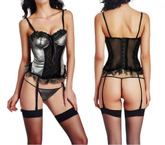 Ensemble de lingerie sexy art. 162C corset string mod. JANET avec jarretelles