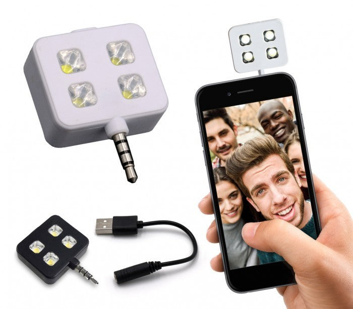 221791 Mini Flash à 4 LED pour selfies compatibles avec Samsung et Apple