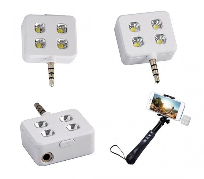 221791 Mini Flash à 4 LED pour selfies compatibles avec Samsung et Apple