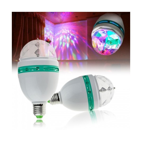 Ampoule RGB Lampe LED 3W e27 jeu tournant de lumière multicolore disco party
