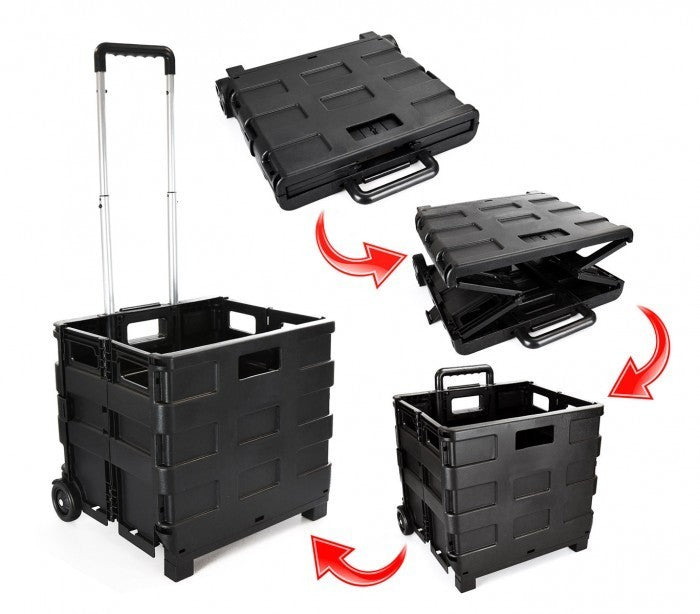 334115Chariot de course trolley pliable en plastique 25 kg max