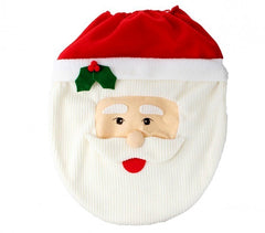 3036 Ensemble de décoration de toilettes Père Noël siège ,tapis et porte-rouleau