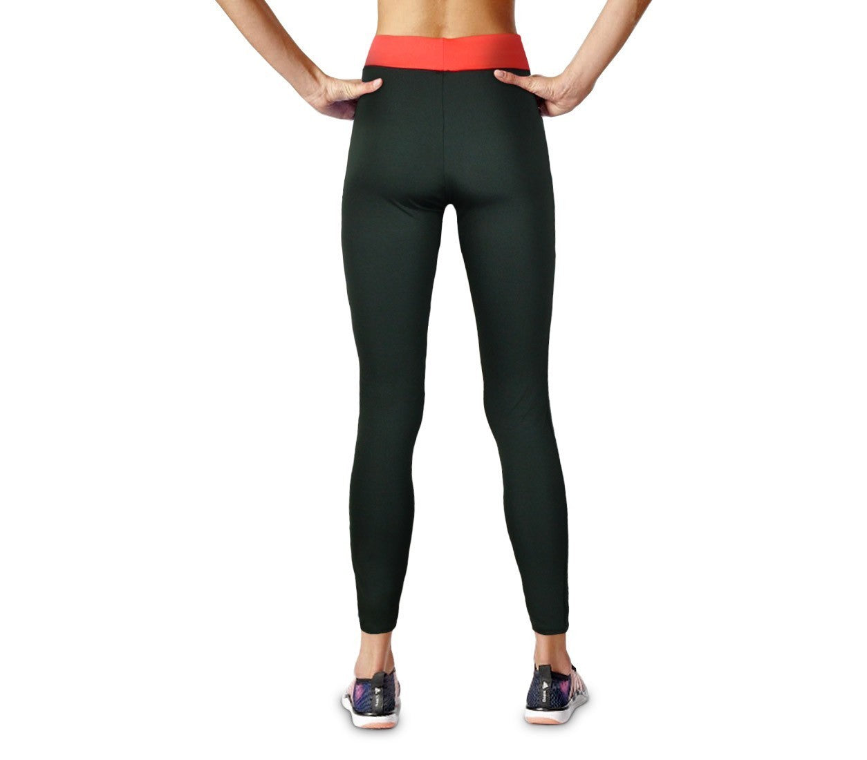 Leggings de sport KZ-311 pour les femmes avec des déchirure et des détails fluo 