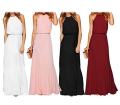 Robe longue plissée pour femme Mercedes sans manches tailles S à XL