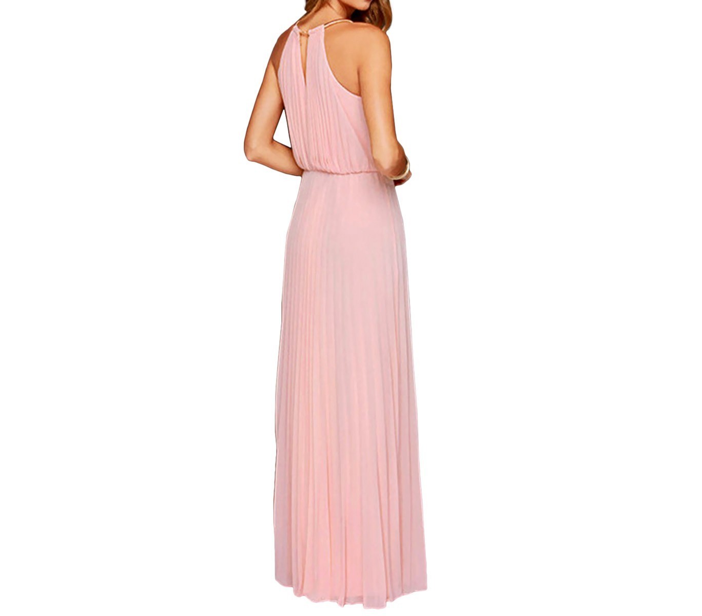 Robe longue plissée pour femme Mercedes sans manches tailles S à XL