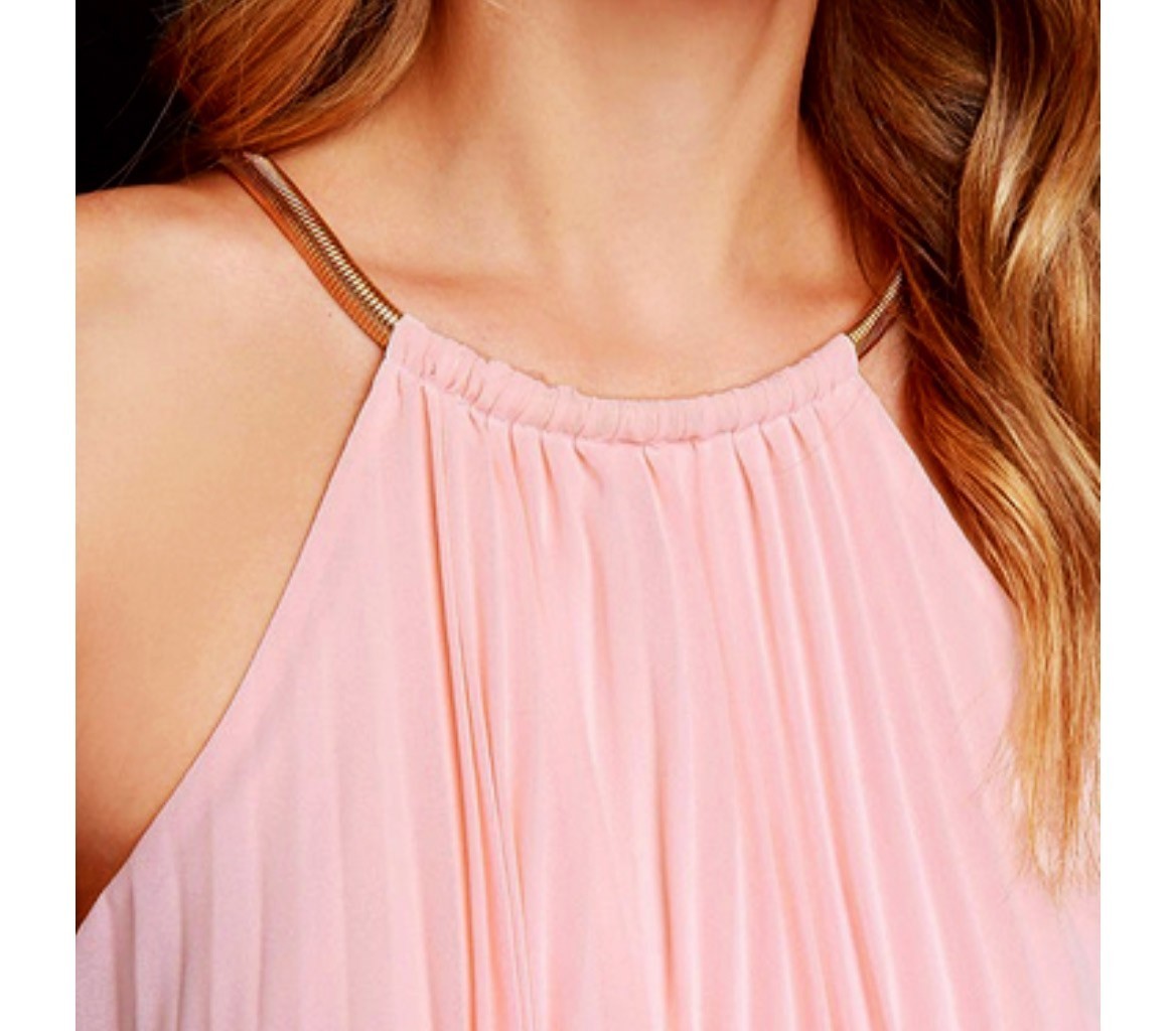 Robe longue plissée pour femme Mercedes sans manches tailles S à XL