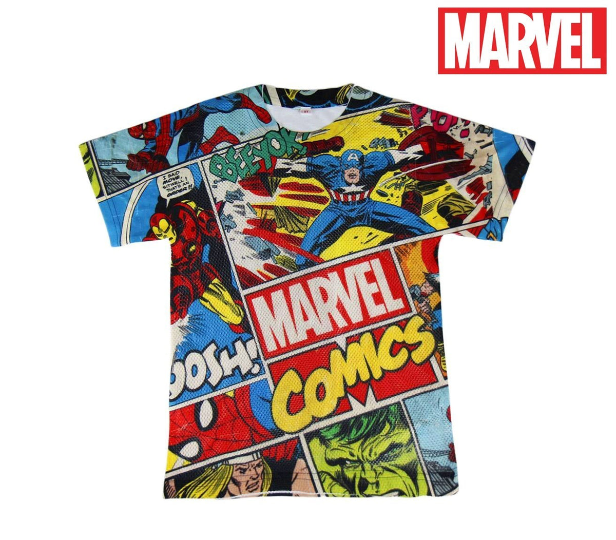 T-shirt enfant MARVEL COMICS 2200001985 perforé parcelle de 6 à 12 ans
