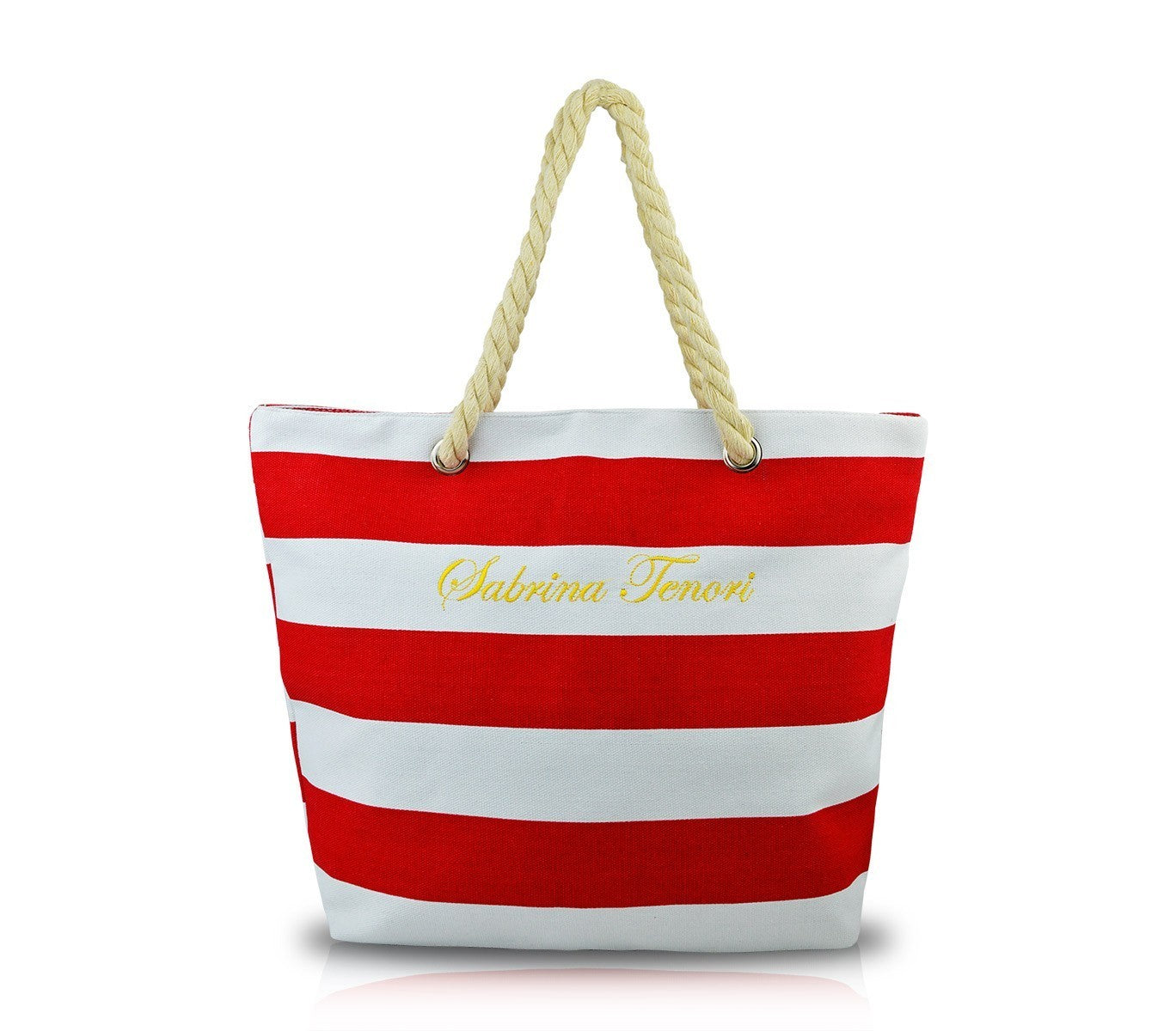 Sac de plage SABRINA modèle Marinaro en tissu avec des poignées en corde
