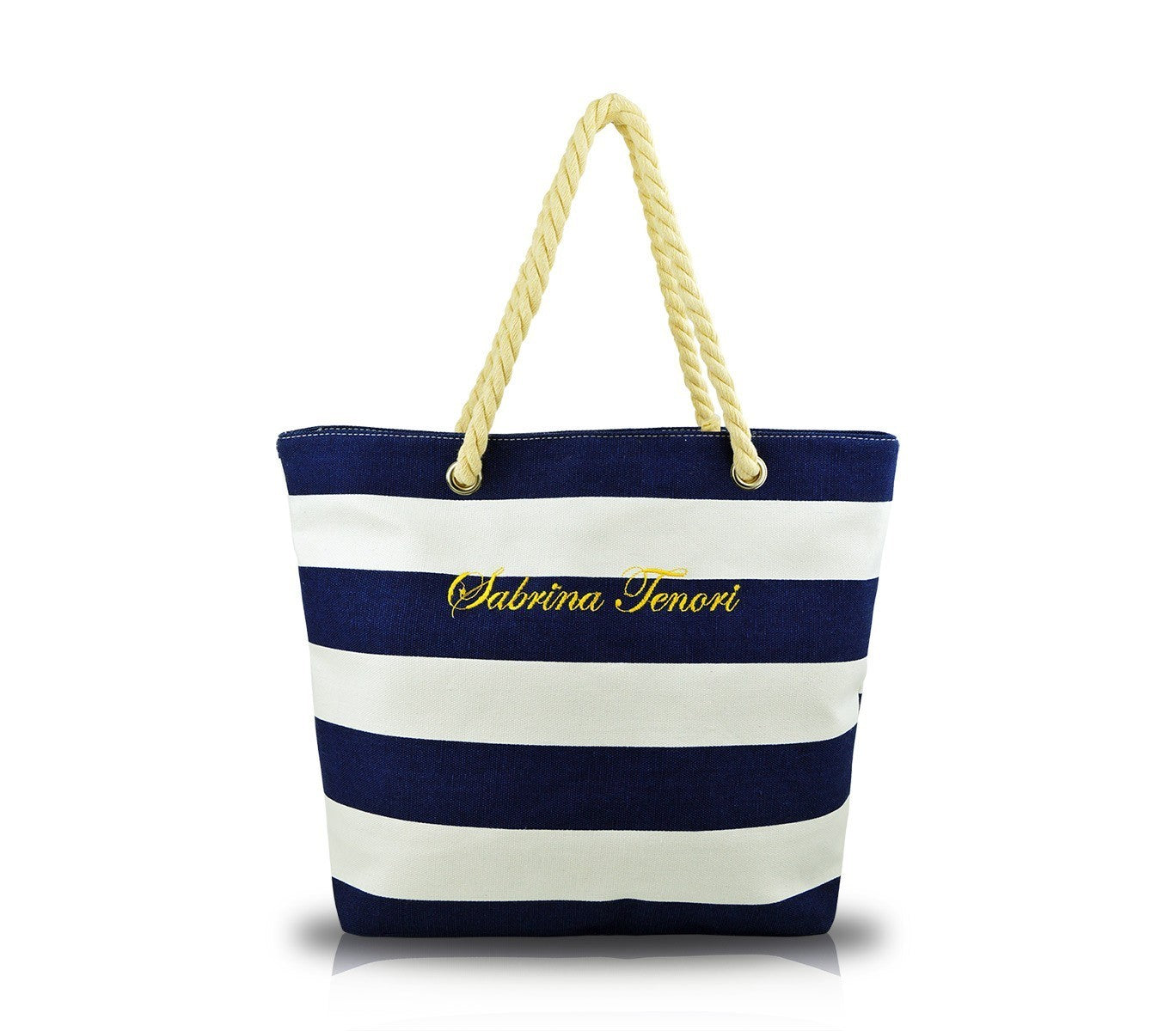 Sac de plage SABRINA modèle Marinaro en tissu avec des poignées en corde