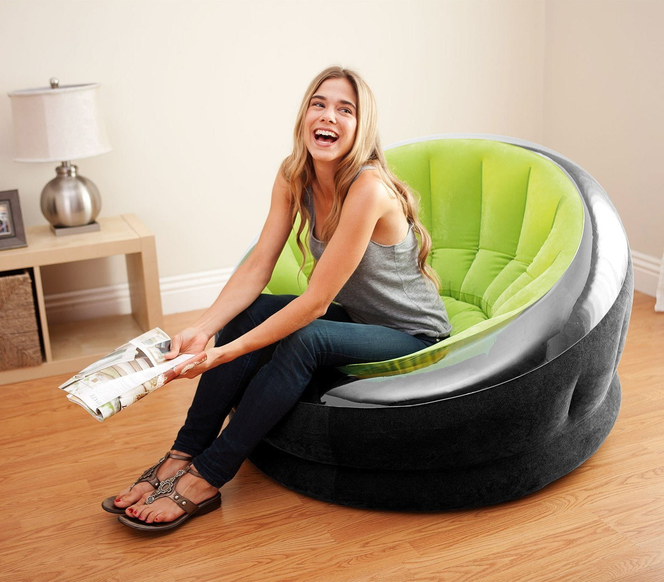68582NP Fauteuil gonflable  relax Intex tissu imperméable à l'eau 112x109x69cm