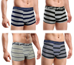 B104 Pack de 12 boxers hommes Huston en coton avec rayures fantaisies