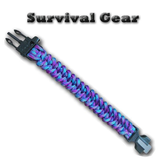 Kit de survie -  bracelet camp de randonnée feu silex sifflet