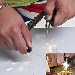 Kit de survie -  bracelet camp de randonnée feu silex sifflet