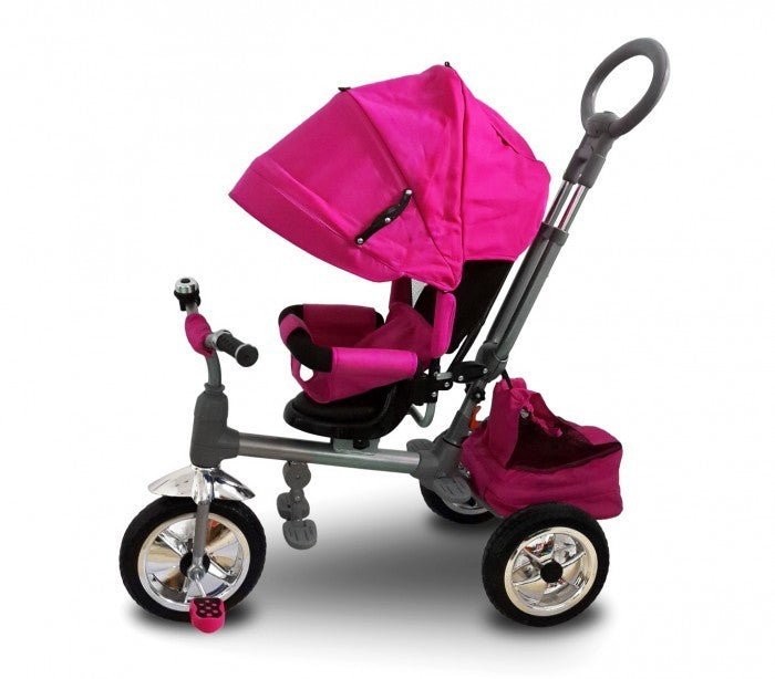 Tricycle poussette à pédales LT857 enfants avec siège pivotant face aux parents