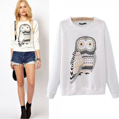 Pull jersey dessin de hibou douillet et confortable pour l'hiver