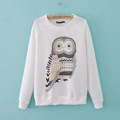 Pull jersey dessin de hibou douillet et confortable pour l'hiver