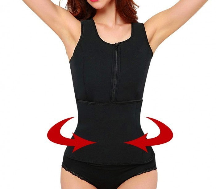 Débardeur sauna fitness avec zip effet minceur tailles du S au XXL