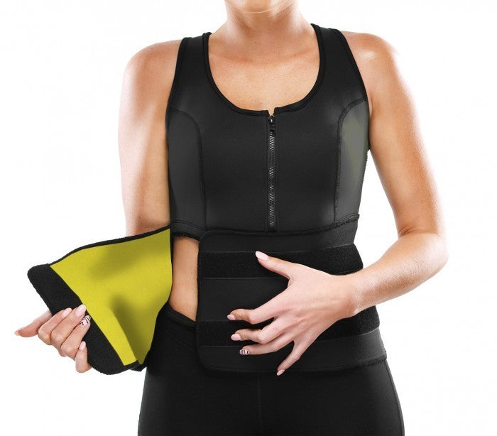 Débardeur sauna fitness avec zip effet minceur tailles du S au XXL
