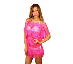 A04 robe à franges pour la plage. Mod. Melissa (effet de crochet)