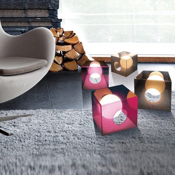 Table - Lampe design - Carré acrylique lucide