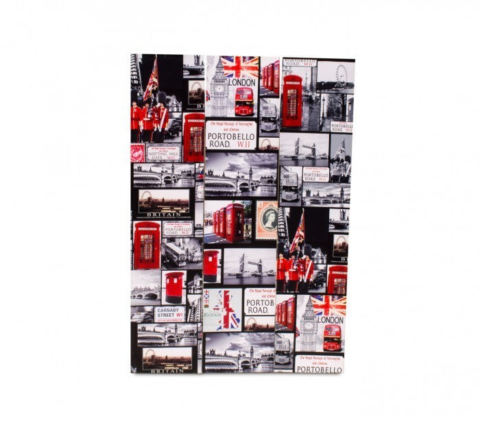 Paravent séparateur 05975 Double modèle Londres Paris en toile sur bois 120x180