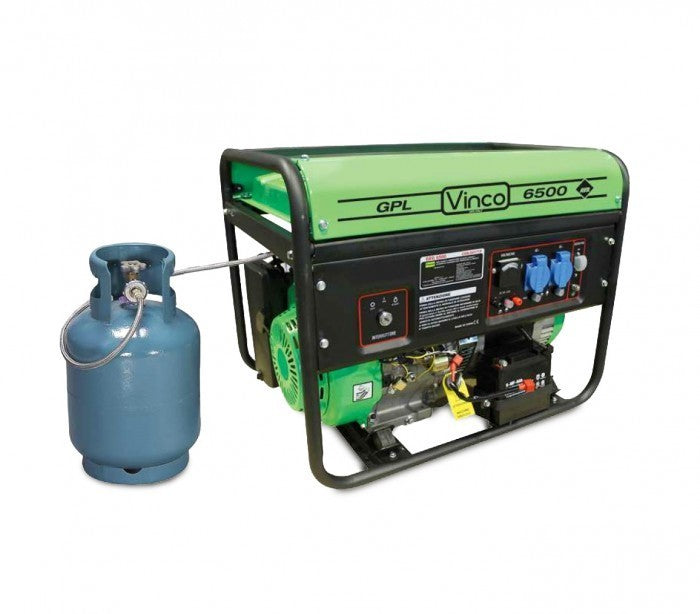 60171 Générateur de courant alimentation GPL VINCO monophasé 4,8kw 4 temps 389cc