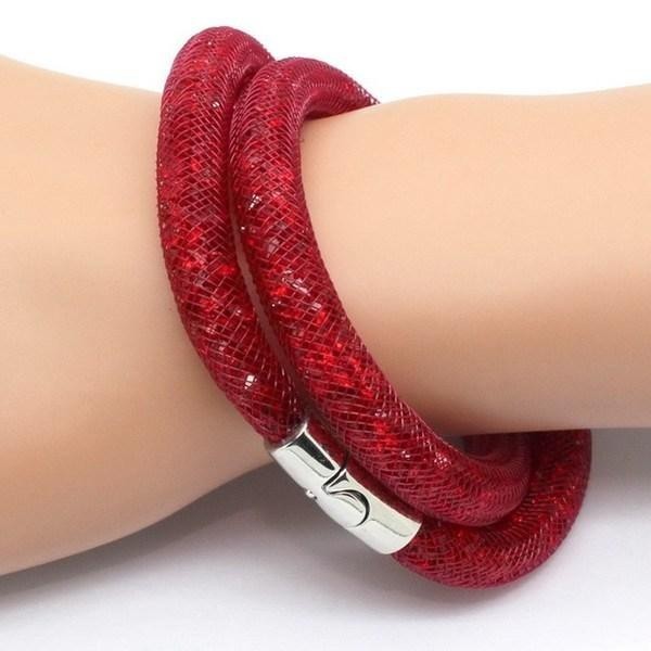 Collier ou bracelet Crystal falls effet 3D brillant avec fermeture magnétique