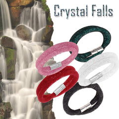 Collier ou bracelet Crystal falls effet 3D brillant avec fermeture magnétique