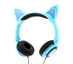 4395 Casque audio oreilles de chat avec LED clignotant ou fixe câble 1,5 mt