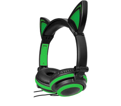 4395 Casque audio oreilles de chat avec LED clignotant ou fixe câble 1,5 mt
