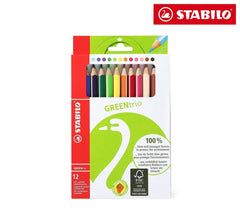 6203/12 Étui carton de 12 crayons de couleur STABILO GREEN trio triangulaire