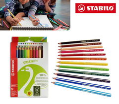 6203/12 Étui carton de 12 crayons de couleur STABILO GREEN trio triangulaire