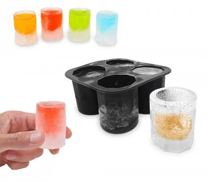 4218 Moule en silicone 4 verres de glace shooters 10 x 10 x 5,5 cm