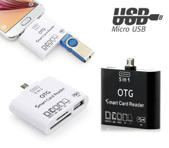 Kit connecteur 5 en 1 lecteur cartes mémoire USB micro USB LIGHTNING Smartphone